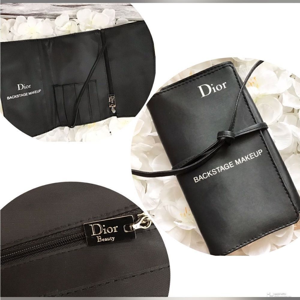 Nwot Christian Dior Beauty Black Backstage Makeup, Makeup Brush Travel Pouch.